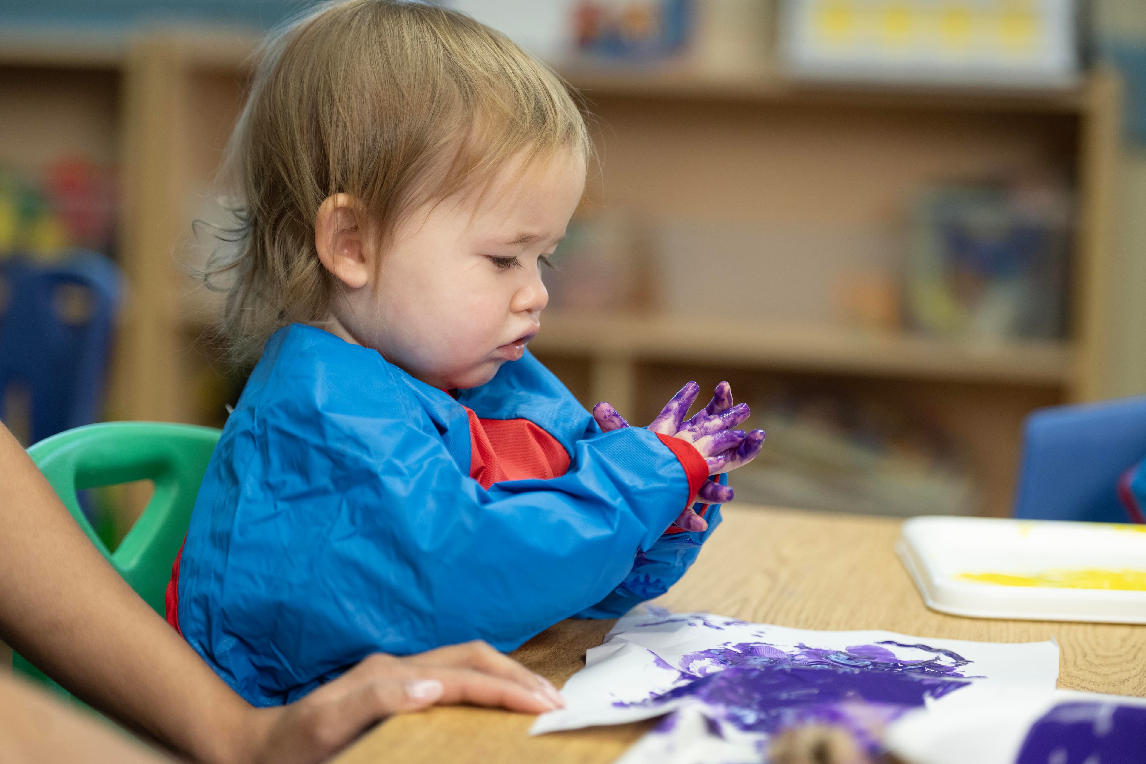 toddler child finger painting